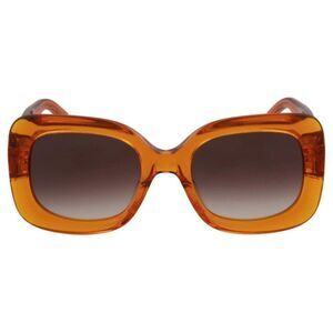 Pomellato Womens Acetate Wide Thick Square Frame Sunglasses Orange